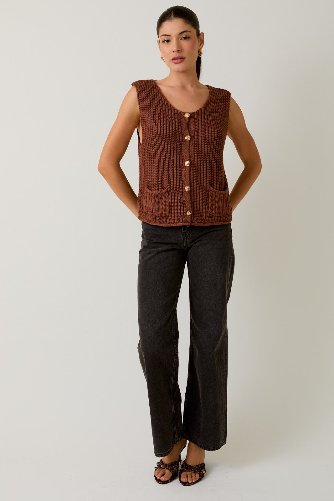Buttoned Up Sweater Vest - Coco