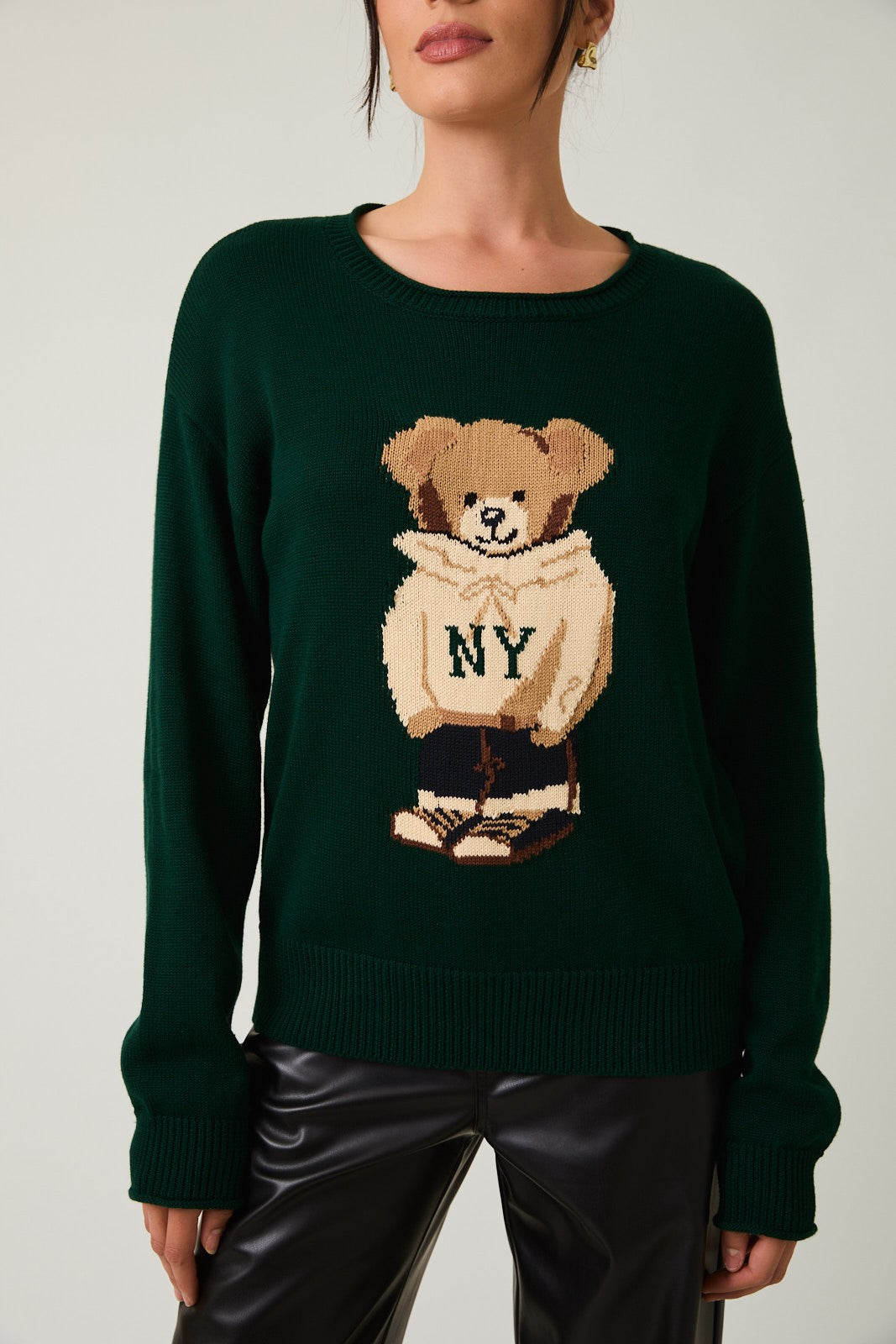 Autumn In The City Bear Sweater - Green