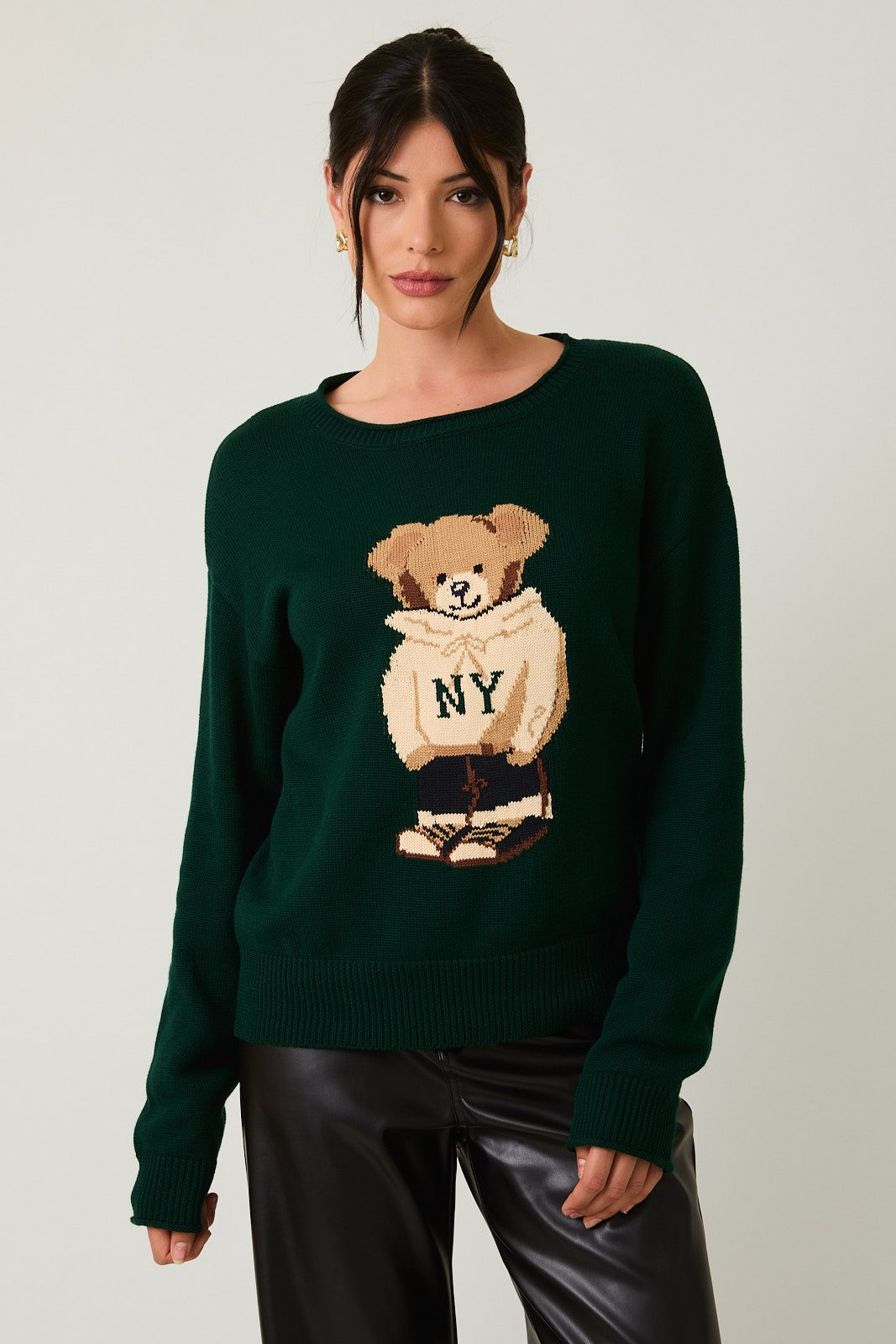 Autumn In The City Bear Sweater - Green