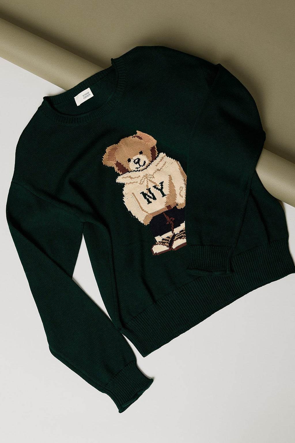 Autumn In The City Bear Sweater - Green