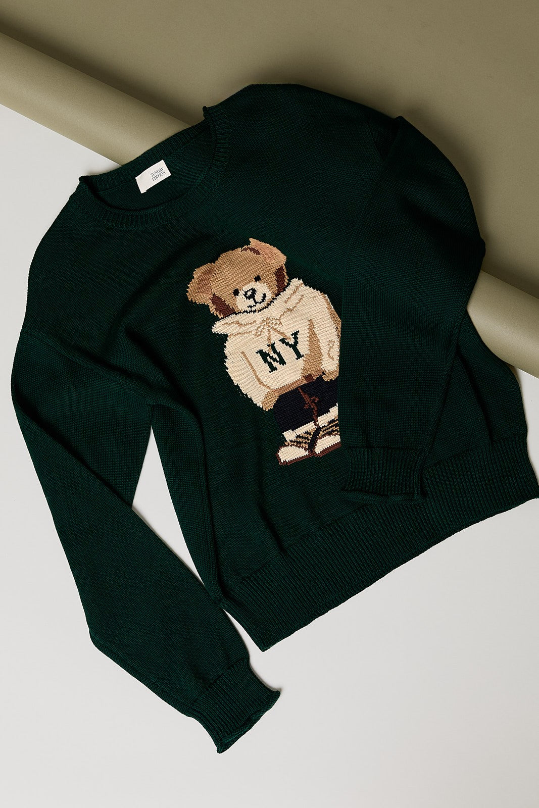 Autumn In The City Bear Sweater - Green