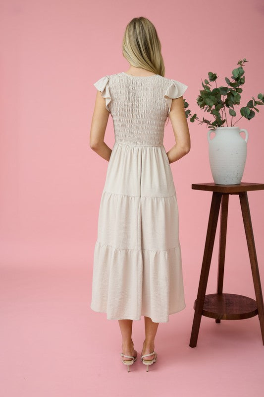 Autumn Whisper Maxi Dress - Khaki