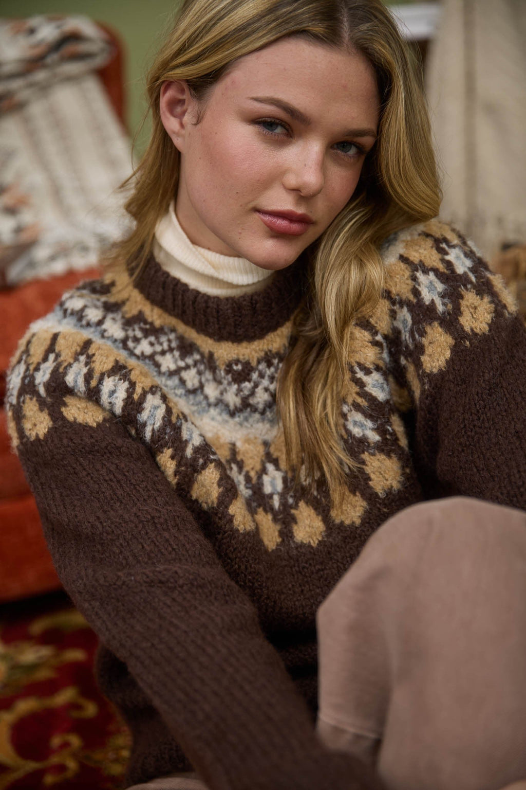 Maple Lodge Sweater - Brown Multi