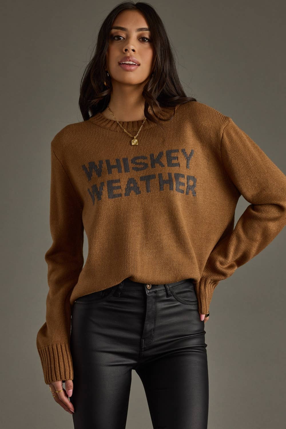 Whiskey Weather Sweater - Brown