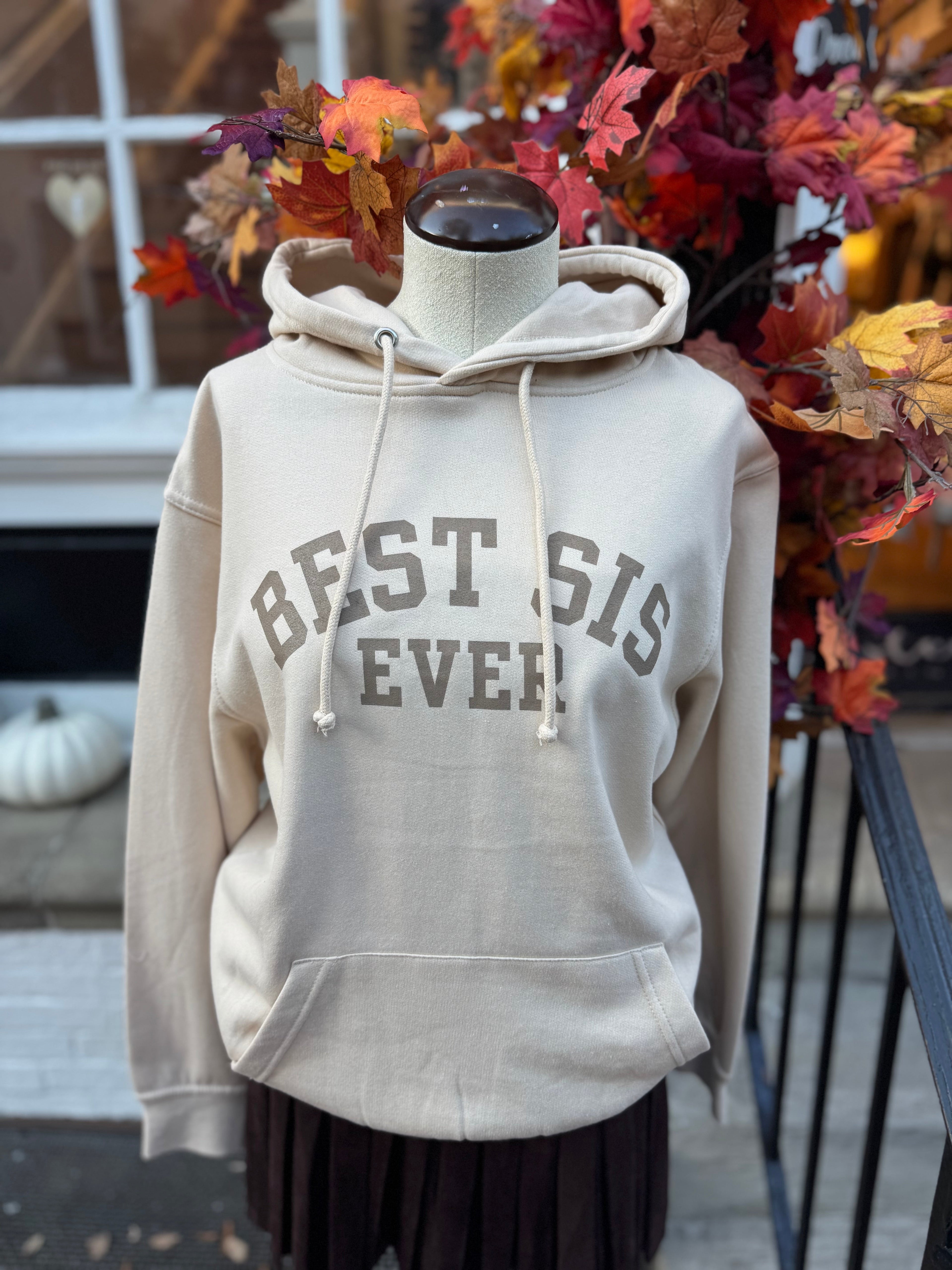 Best Sis Collegiate Hoodie - Khaki