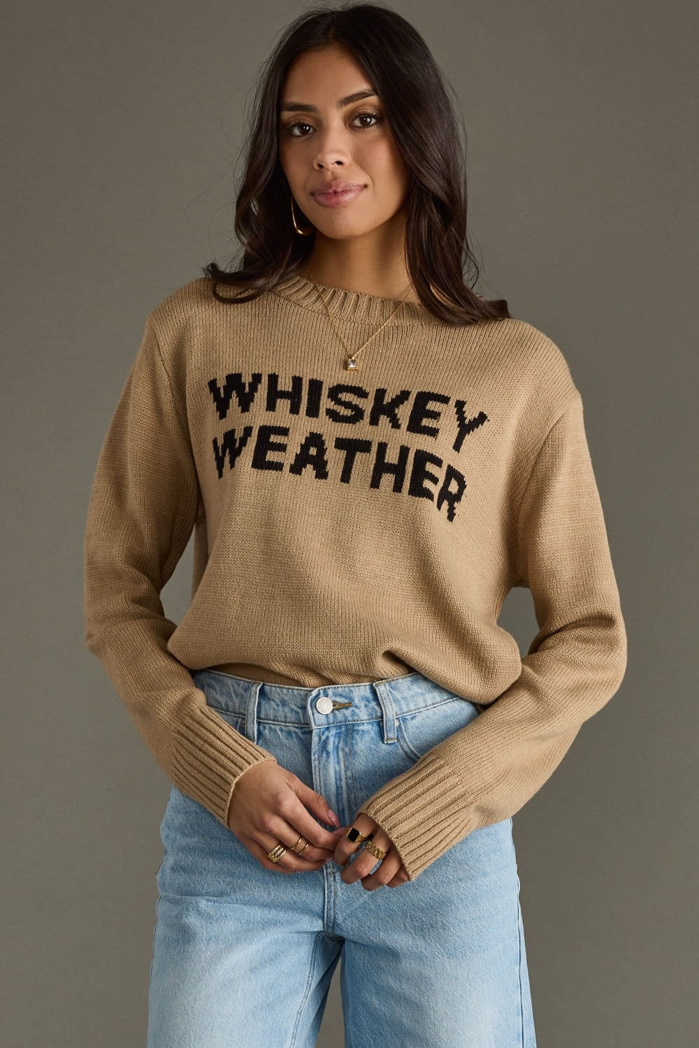 Whiskey Weather Sweater - Tan