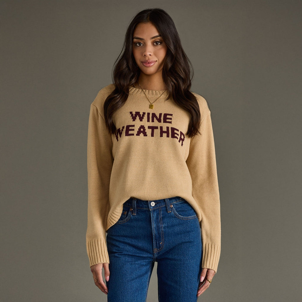 Wine Weather Sweater - Tan