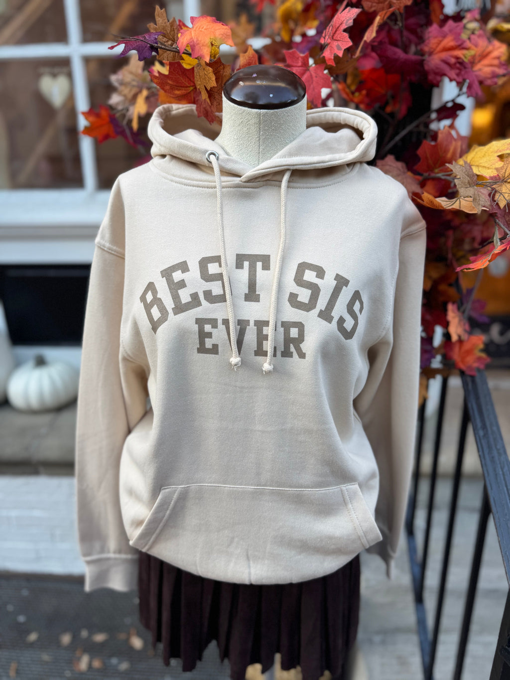 Best Sis Collegiate Hoodie - Khaki
