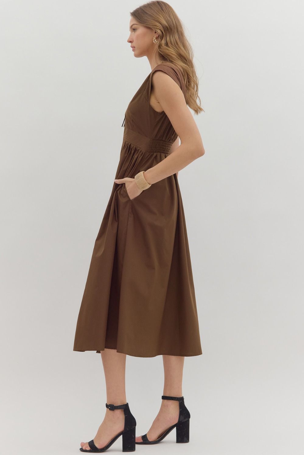 Isabella Midi Dress - Brown