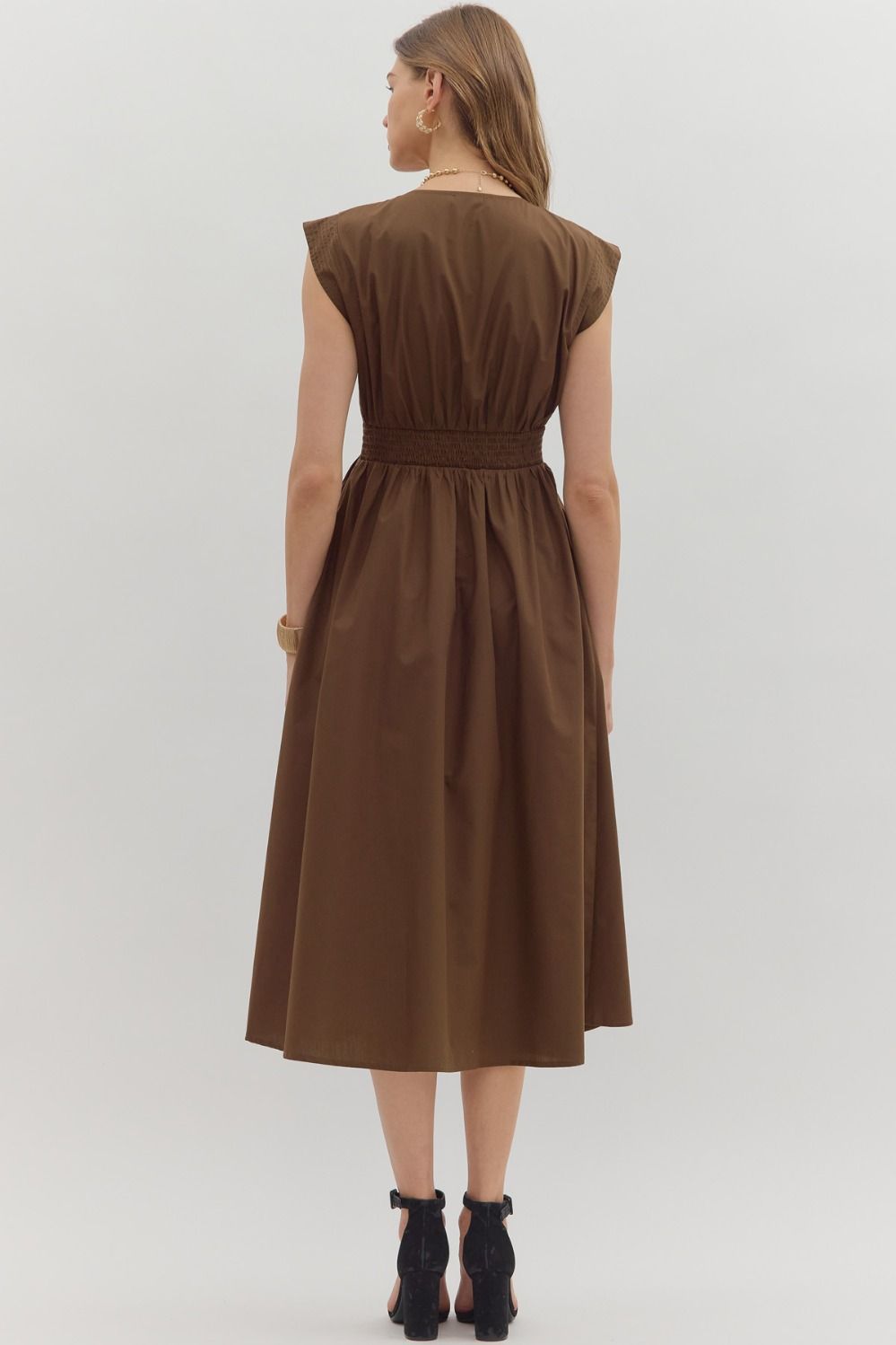 Isabella Midi Dress - Brown