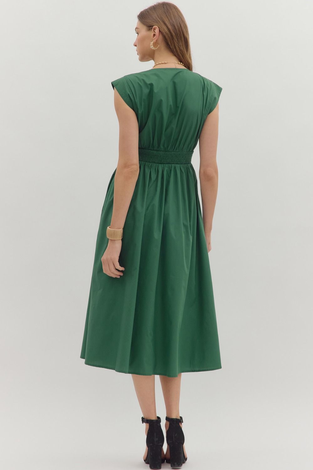 Isabella Midi Dress - Hunter Green