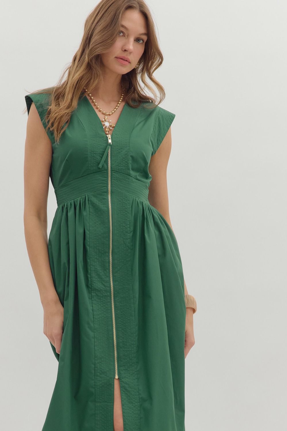 Isabella Midi Dress - Hunter Green