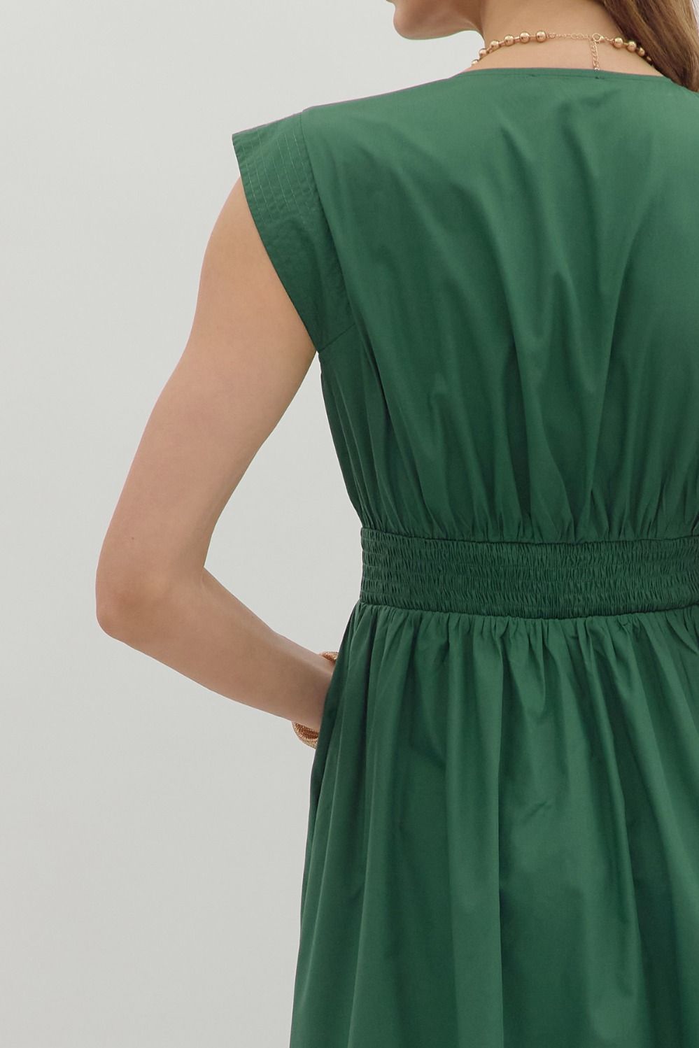 Isabella Midi Dress - Hunter Green