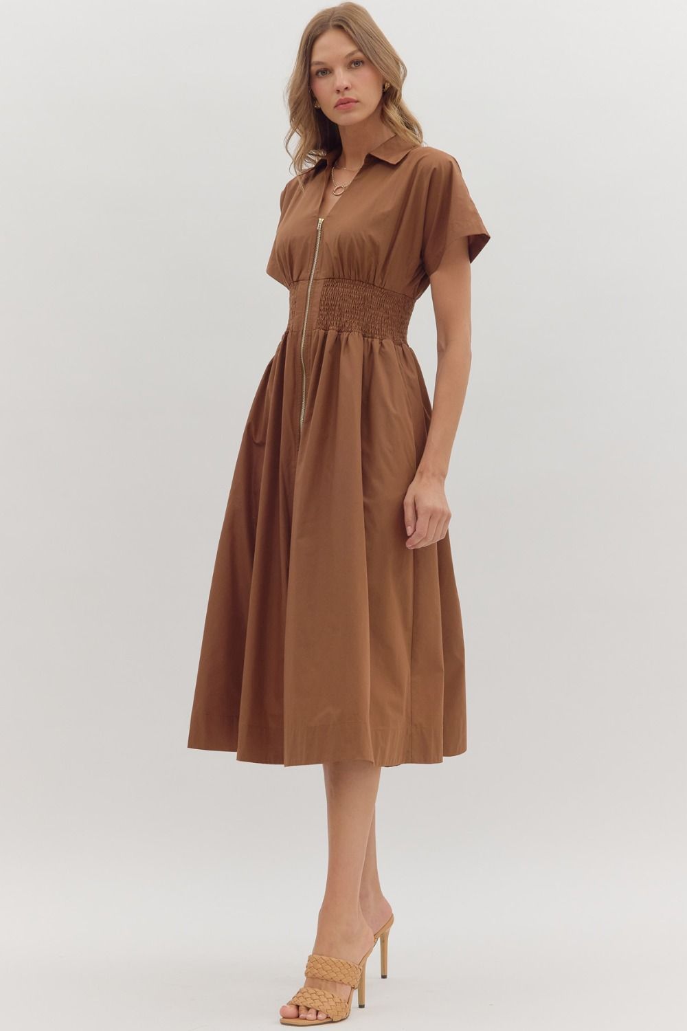 Raina Midi Dress - Coffee