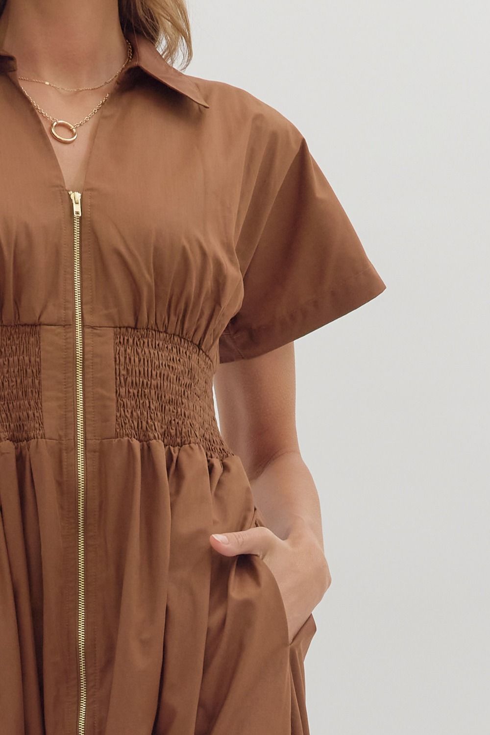 Raina Midi Dress - Coffee