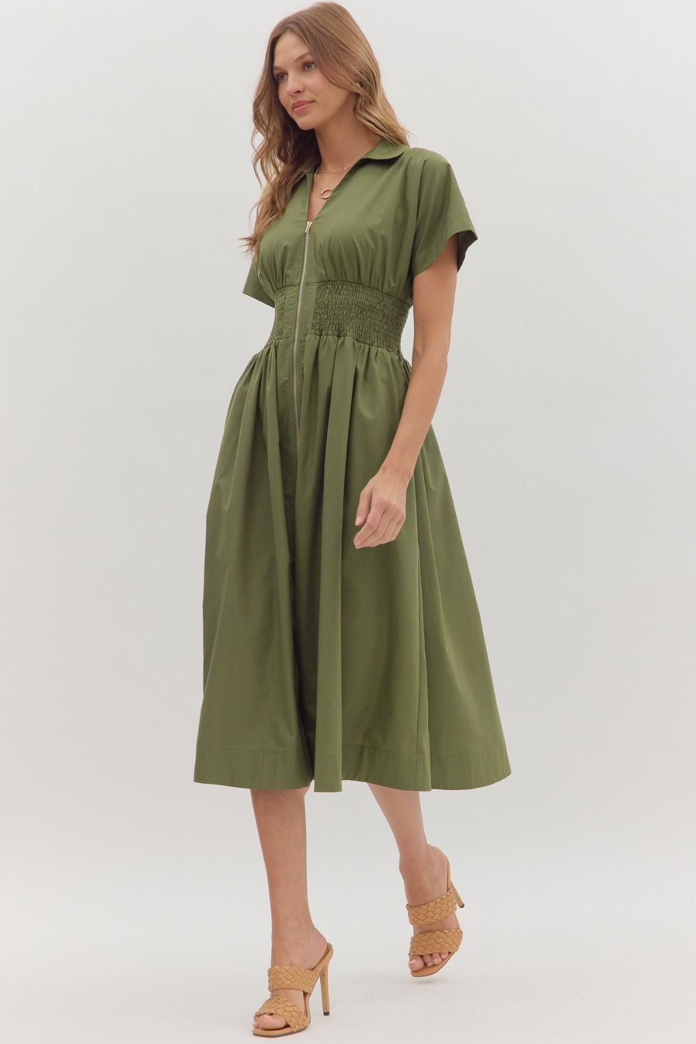 Raina Midi Dress - Olive